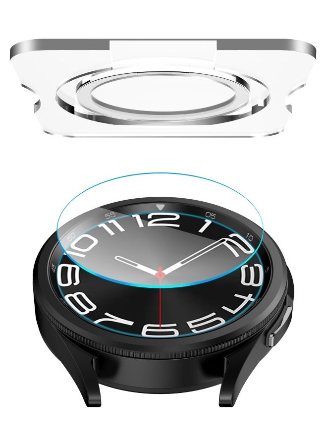 2 Pack Case and Screen Protector for Samsung Galaxy Watch 6 Classic 43mm, Auto-alignment Installation Kit Accessories, Compatible with Galaxy Watch6 Classic 43mm - Image 2