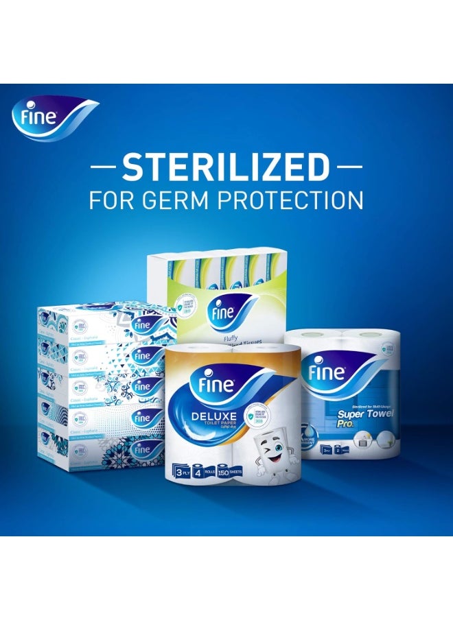 Fine Fine Facial Tissue Pack of 10 Box- 150x2 Ply  - Image 3