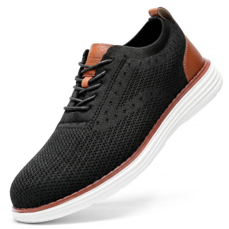 Furuian Steel Toe Shoes for Men Safety Shoes for Men Casual Dress Work Sneakers Lightweight Steel Toe Work Sneakers Comfortable Safety Tennis Oxfords Black - Image 2