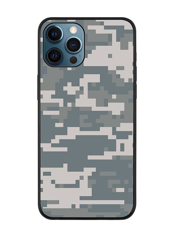 Stylizedd Rugged Black edge case for Apple iPhone 12 Pro Slim fit Soft Case Flexible Rubber Edges Anti Drop TPU Gel Thin Cover - Digital Camo  - Image 1