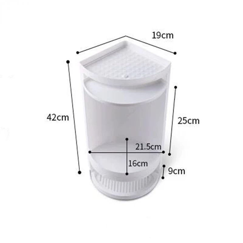 Delavala 360Bathroom Corner Storage Suction Cup Storage Rack Bathroom Accessories WallMounted Storage Cabinet Corner Shelf for Shampoo Cosmetics Kitchen Household Bathroom Triangle Medium - Image 5