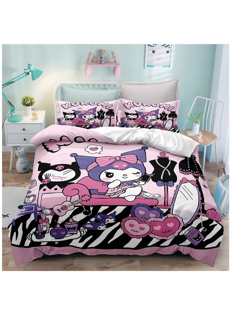 Children's Bedding Soft microfiber polyester sheet three-piece set including duvet cover and two pillowcases (size 150cmX200cm) - Image 1