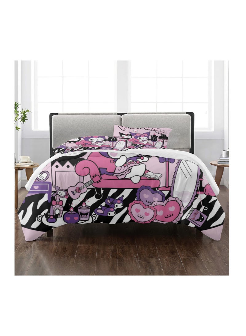 Children's Bedding Soft microfiber polyester sheet three-piece set including duvet cover and two pillowcases (size 150cmX200cm) - Image 4