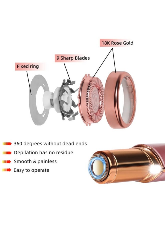 BECHY Facial Hair Remover Replacement Heads Gen 1 For Finishing Touch Flawless Facial Hair Removal,Effective Compatible With Flawless Shaver Tool For Women 18K Gold-Plated Rose Gold, 6 Pcs,As Seen On Tv. - Image 2