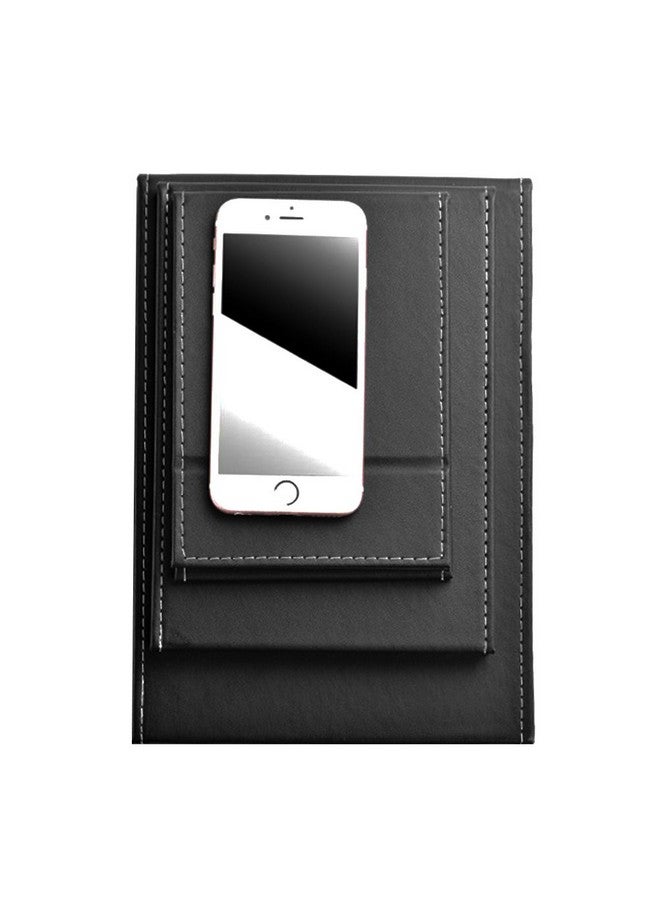 JOLY Protable Pu Leather Mirror Folding Desktop Makeup Mirror With Adjustable Stand For Personal Usetravelling (S Black) - Image 4