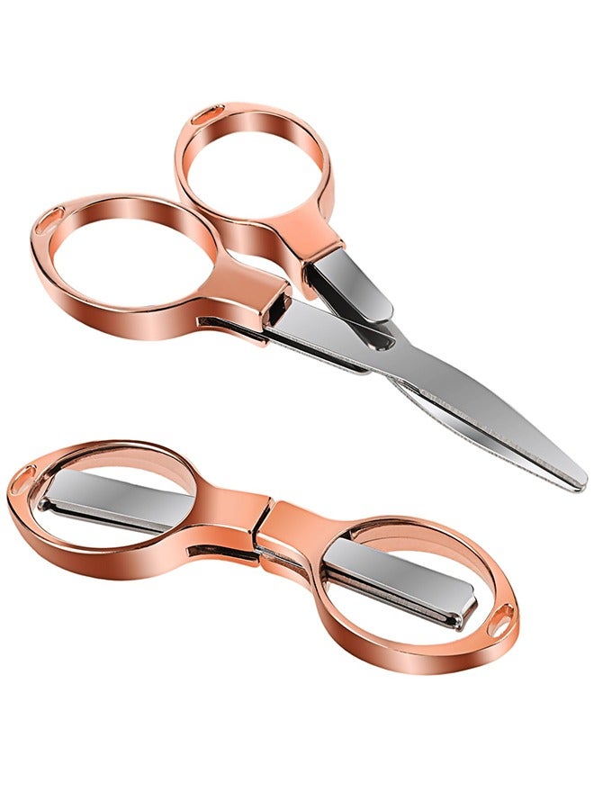 Generic Folding Scissors, Fishing Gloves, Portable Travel Scissors, Safe Small Scissors Stainless Steel Retractable Mini Scissors Glasses-Shaped Telescopic Cutter for Nursing Home Office Fishing Trip 1Pcs  - Image 1