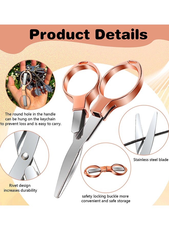 Generic Folding Scissors, Fishing Gloves, Portable Travel Scissors, Safe Small Scissors Stainless Steel Retractable Mini Scissors Glasses-Shaped Telescopic Cutter for Nursing Home Office Fishing Trip 1Pcs  - Image 4