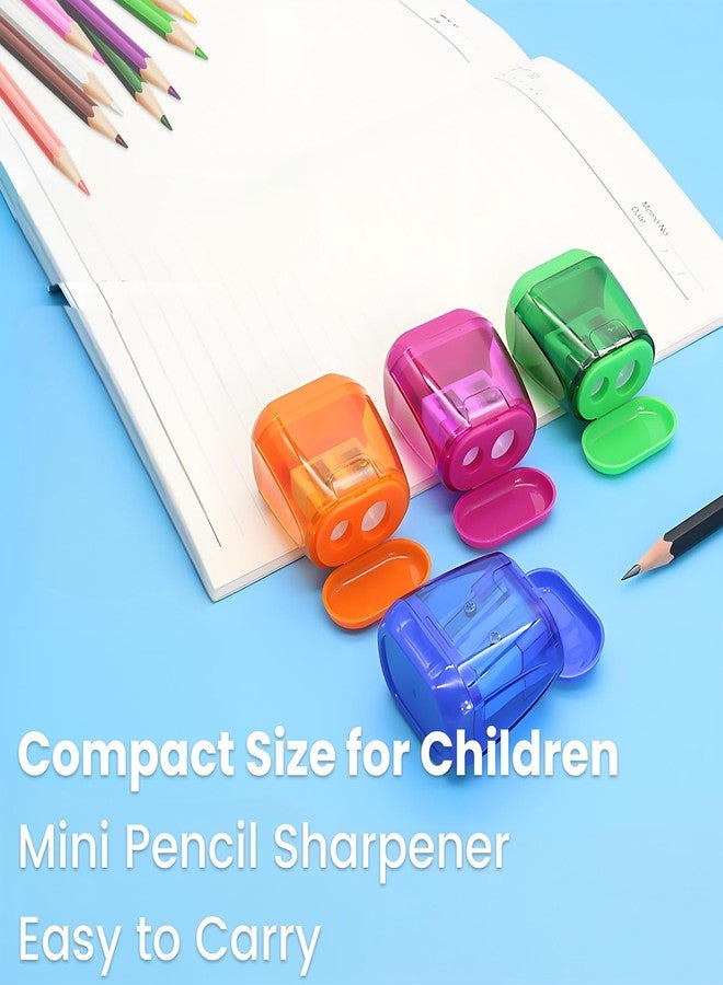 Aurbuex 7-Pack Manual Pencil Sharpeners Compact & Portable, 4 Colors, Dual-Hole Design for Pencils, Crayons & Eyebrow Pencils Easy Clean, Travel Friendly - Image 2