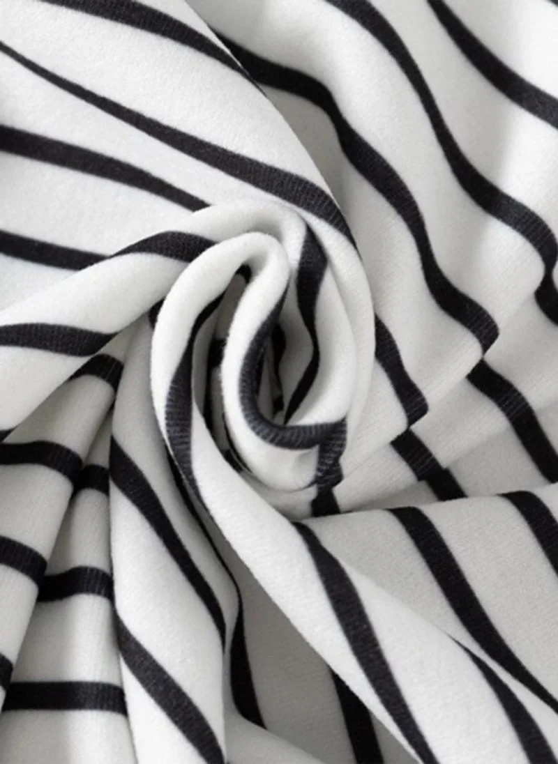 يونيكي White  Striped Polo Collar T-shirt