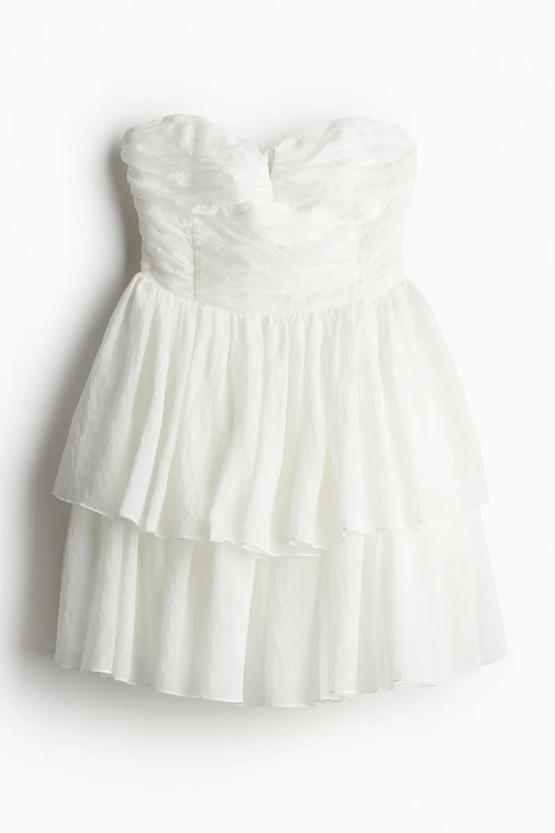 H&M Flared-skirt bandeau dress