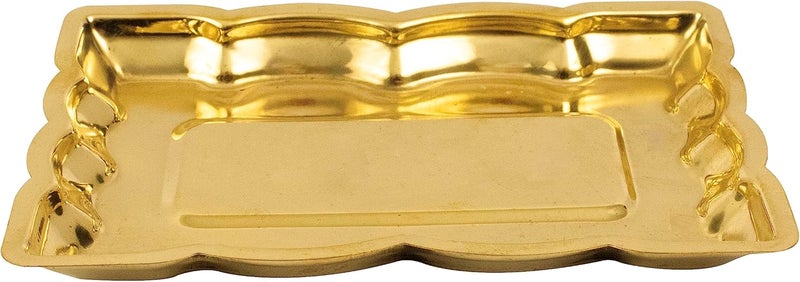 Spillbox Traditional Handcrafted Puja PlatePooja ThaliThambulamHome dcorBrass PlateDecorativeServing and Gifting Tray Small Rectangular - Image 1