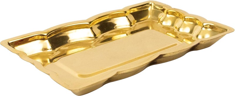 Spillbox Traditional Handcrafted Puja PlatePooja ThaliThambulamHome dcorBrass PlateDecorativeServing and Gifting Tray Small Rectangular - Image 2