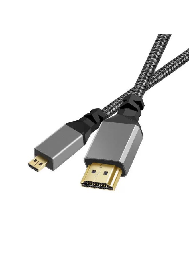 كابل Micro HDMI إلى HDMI عالي الدقة 4K بطول 1 متر، دعم 4K@60Hz، متوافق مع HDR، لكاميرات DSLR، Raspberry Pi، كاميرا GoPro Hero للتوصيل بالتلفزيون، الكمبيوتر المحمول، الحاسوب، الشاشة، لنقل الفيديو، الصوت، الصور، والبث - Image 1