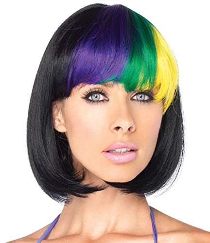 Mildiso Mardi Gras Wig for Women Mardi Gras Outfit Accessories Short Bob Wig for Mardi Gras Costume M076