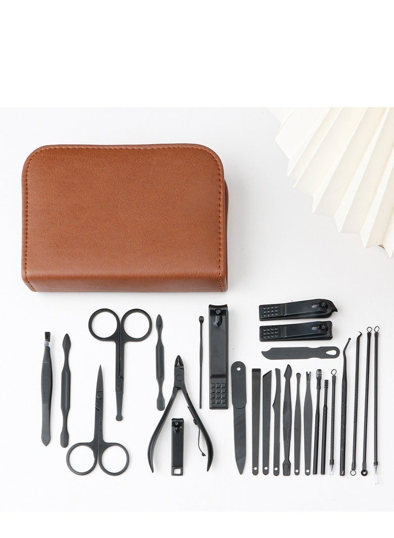 مجموعة مانيكير مكونة من 26 قطعة، مجموعة قص أظافر احترافية من الفولاذ المقاوم للصدأ، مجموعة مانيكير وباديكير، مجموعة مقصات للعناية بالأظافر مع حقيبة سفر فاخرة - Image 4