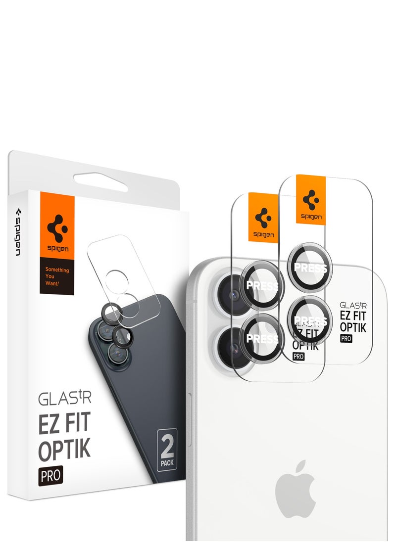 Spigen - GLAStR EZ Fit Optik Pro for iPhone 16 and iPhone 16 PLUS Camera Lens Protector [2 PACK] - Crystal Clear - Image 1