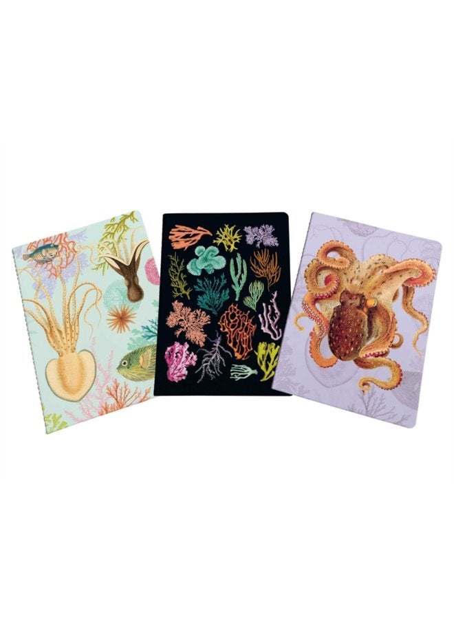 Art of Nature Under the Sea Sewn Notebook Collection Set of 3 - Paperback
