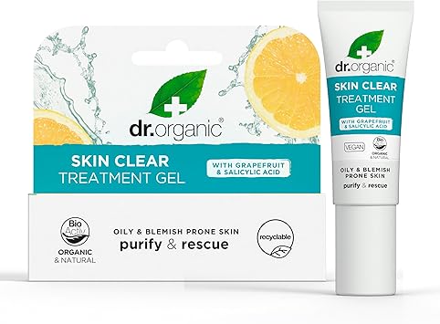 dr.organic جل علاج دكتور أورغانيك 5 في 1 لتقليل البقع وتقليل الاحمرار حمض الساليسيليك للبشرة الدهنية طبيعي نباتي خالي من القسوة خالي من البارابين SLS 10 مل قد يختلف التعبئة والتغليف - Image 1