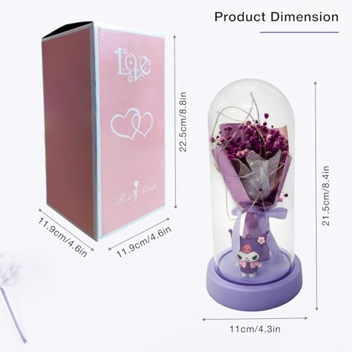 FWQPRA Rose Mothers Day Flower Gifts for Mom from Daughter Son, Birthday Gift for Women Grandma Wife Girlfriend Sister, Womens Gift for Teacher,Anniversary Christmas (Rose Kuromi) - Image 2