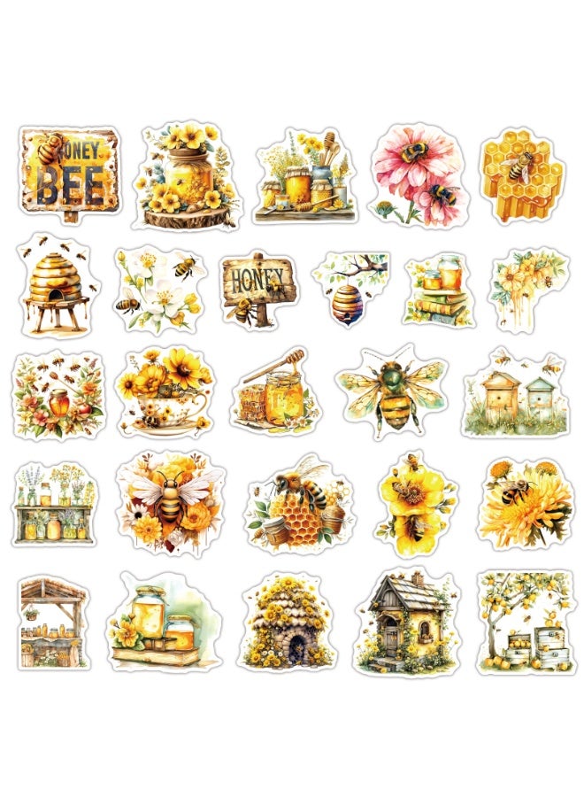 قوس قزح أورينبو 50 قطعة من ملصقات النحل والحشرات للفتيات على شكل حديقة، ملصقات قصاصات على شكل نحل عسل وأزهار وخلايا عسل، لتدوين اليوميات، وفنون الكمبيوتر المحمول، وديكور مزهرية على شكل أنبوب اختبار - Image 4