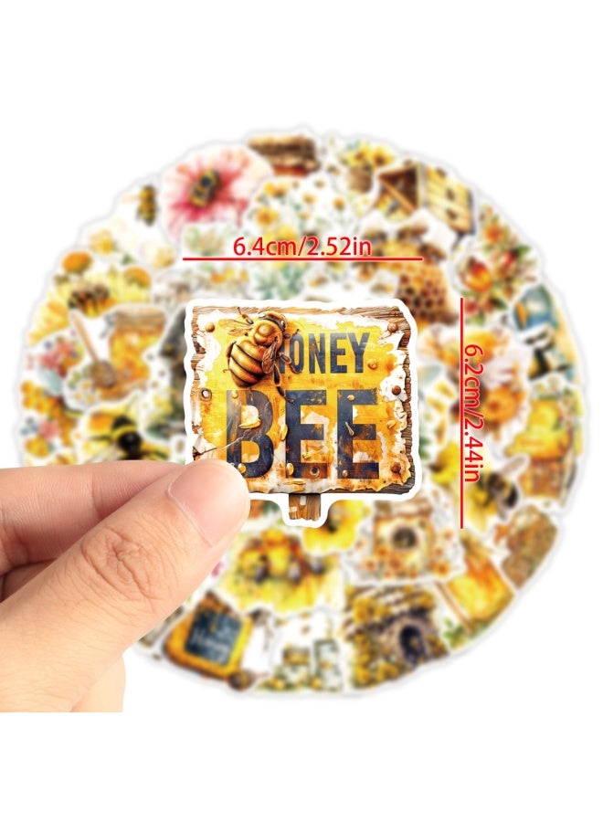 قوس قزح أورينبو 50 قطعة من ملصقات النحل والحشرات للفتيات على شكل حديقة، ملصقات قصاصات على شكل نحل عسل وأزهار وخلايا عسل، لتدوين اليوميات، وفنون الكمبيوتر المحمول، وديكور مزهرية على شكل أنبوب اختبار - Image 2