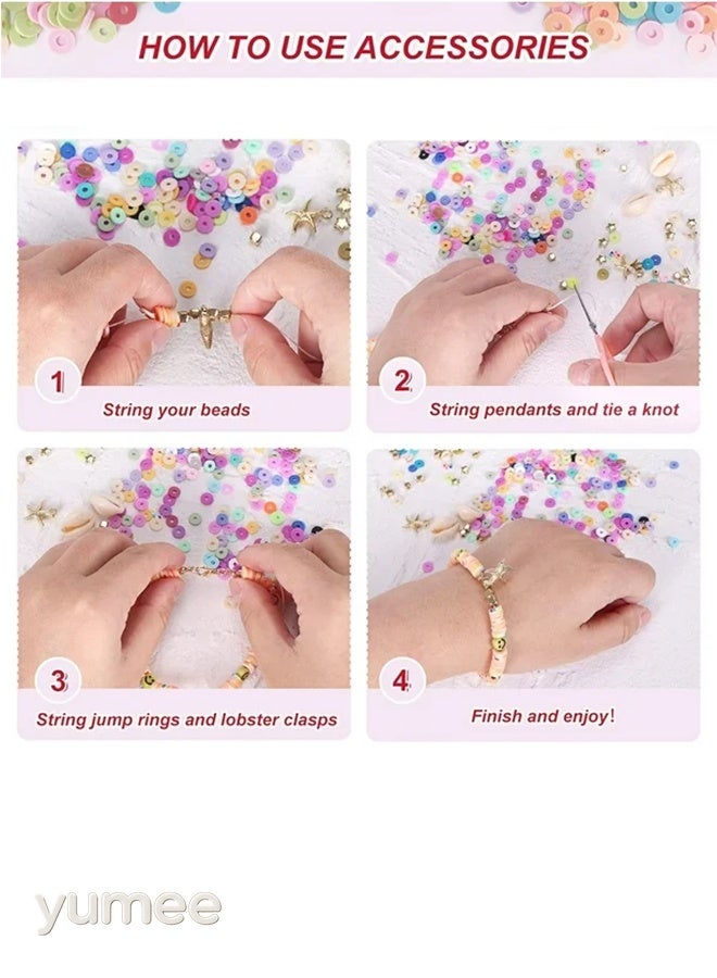 yumee Bracelet Making Kit - Jewelry Making Supplies with Alphabet Letter Beads A-Z & 18 Colors Small Pony Beads for DIY Crafts & Gifts - Image 3