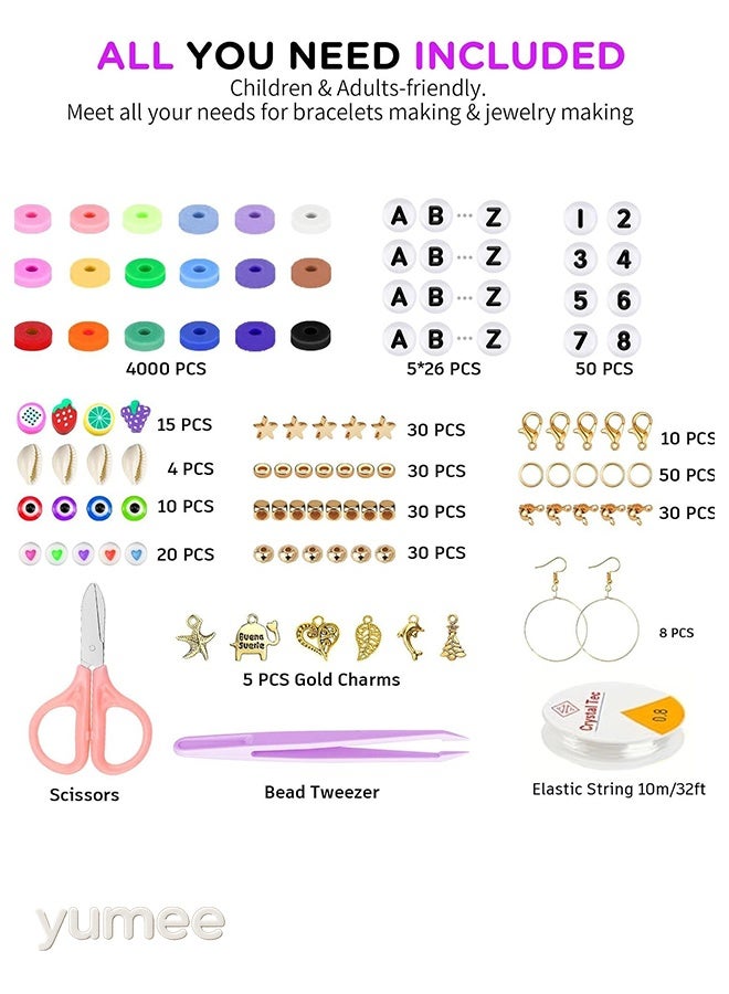 yumee Bracelet Making Kit - Jewelry Making Supplies with Alphabet Letter Beads A-Z & 18 Colors Small Pony Beads for DIY Crafts & Gifts - Image 2