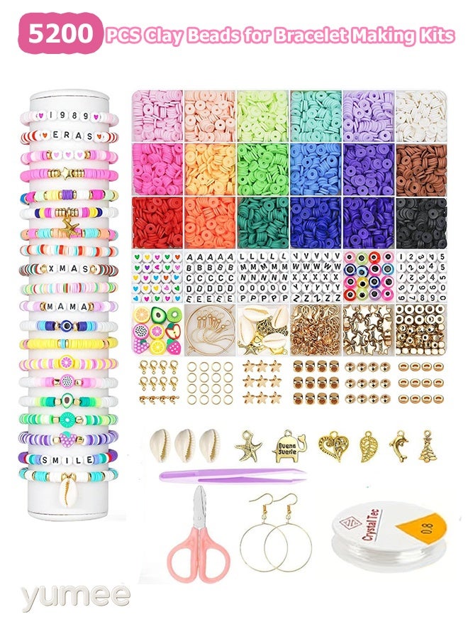 yumee Bracelet Making Kit - Jewelry Making Supplies with Alphabet Letter Beads A-Z & 18 Colors Small Pony Beads for DIY Crafts & Gifts - Image 1
