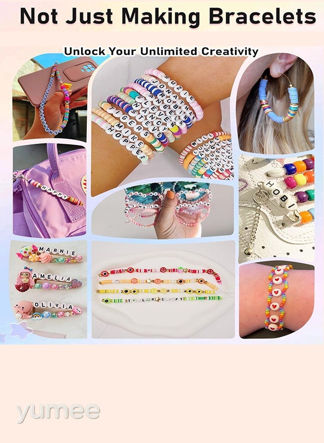 yumee Bracelet Making Kit - Jewelry Making Supplies with Alphabet Letter Beads A-Z & 18 Colors Small Pony Beads for DIY Crafts & Gifts - Image 5