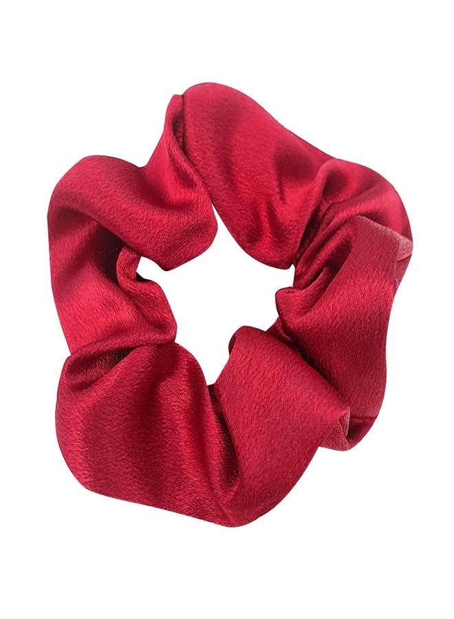 KOOMAGIC 7 Pcs Satin Sleep Hair Scrunchies Pillow Hair Ties Silky School Elastic Hair Bobbles Soft Wrist Scrunchies Ponytail Holders Curly Hair Accessories for Women Girls (Red) - Image 2
