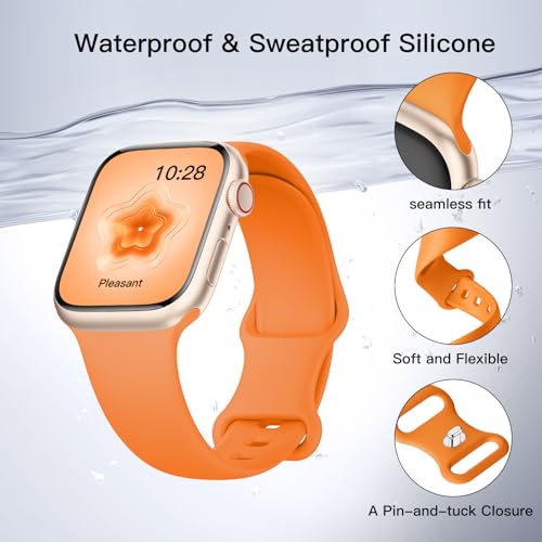 SuperNaNa Sport Silicone Band Compatible with Apple Watch Bands 40mm 38mm 41mm 44mm 45mm 42mm 49mm Women Men,Soft Wristband Waterproof Replacement Sport Strap for iWatch Bands Series 9 8 7 6 5 4 3 2 1 SE Ultra - Image 2