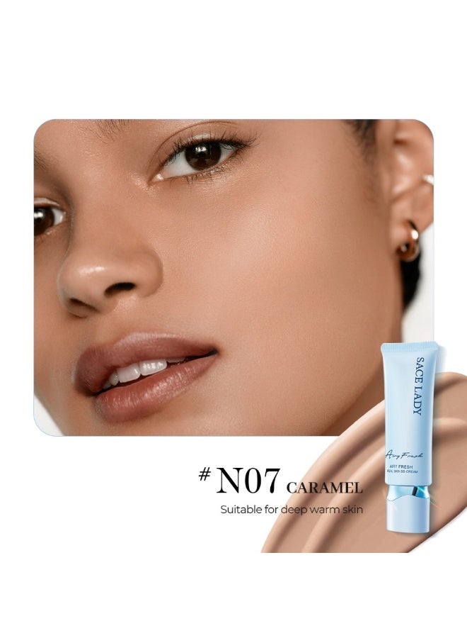 ساس ليدي كريم الأساس بي بي سيس ليدي Airy Fresh بعامل حماية SPF30 PA+++ خفيف ومرطب – درجة Caramel N07 – حجم 30 جم - Image 1