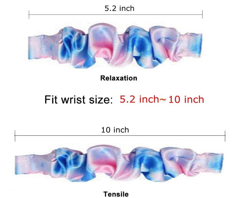 Tomcrazy Scrunchie Elastic Watchband for Apple Watch Band Series 9 8 7 6 5 4 3 2 1 SE Ultra, Watch band for iwatch 49mm/45mm/44mm/42mm Strap Bracelet (Blue pink tie dye 61) - Image 3