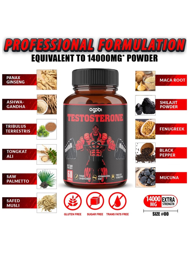agobi Testosterone Extra Strength For Athletes - 60 Capsules - Image 2