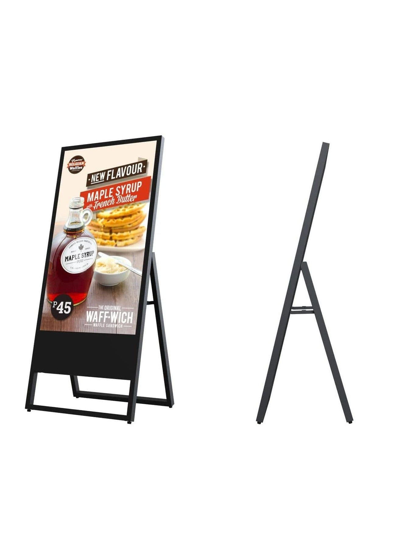 Generic "43" Full HD Ultra Slim Floor Stand LCD Signage for Restaurants", Enhancing Outdoor Restaurant Advertising with Full HD 43-Inch Ultra Slim LCD Digital Signage Operate with Mouse 