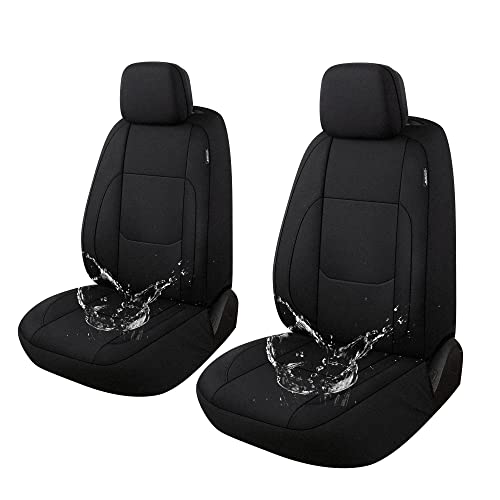 Pariitadin Waterproof Car Seat Covers 2 Front Seats, Neoprene Seat Covers for Cars, Universal Fit Interior Covers for Most Cars Sedan Van Truck SUV(Black) - Image 1