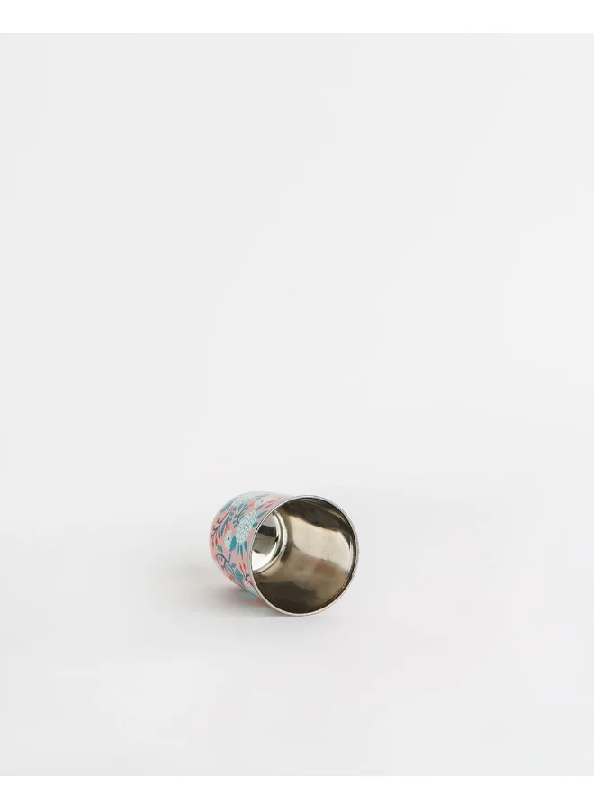 Chumbak Peach Floral Steel Tumbler Small