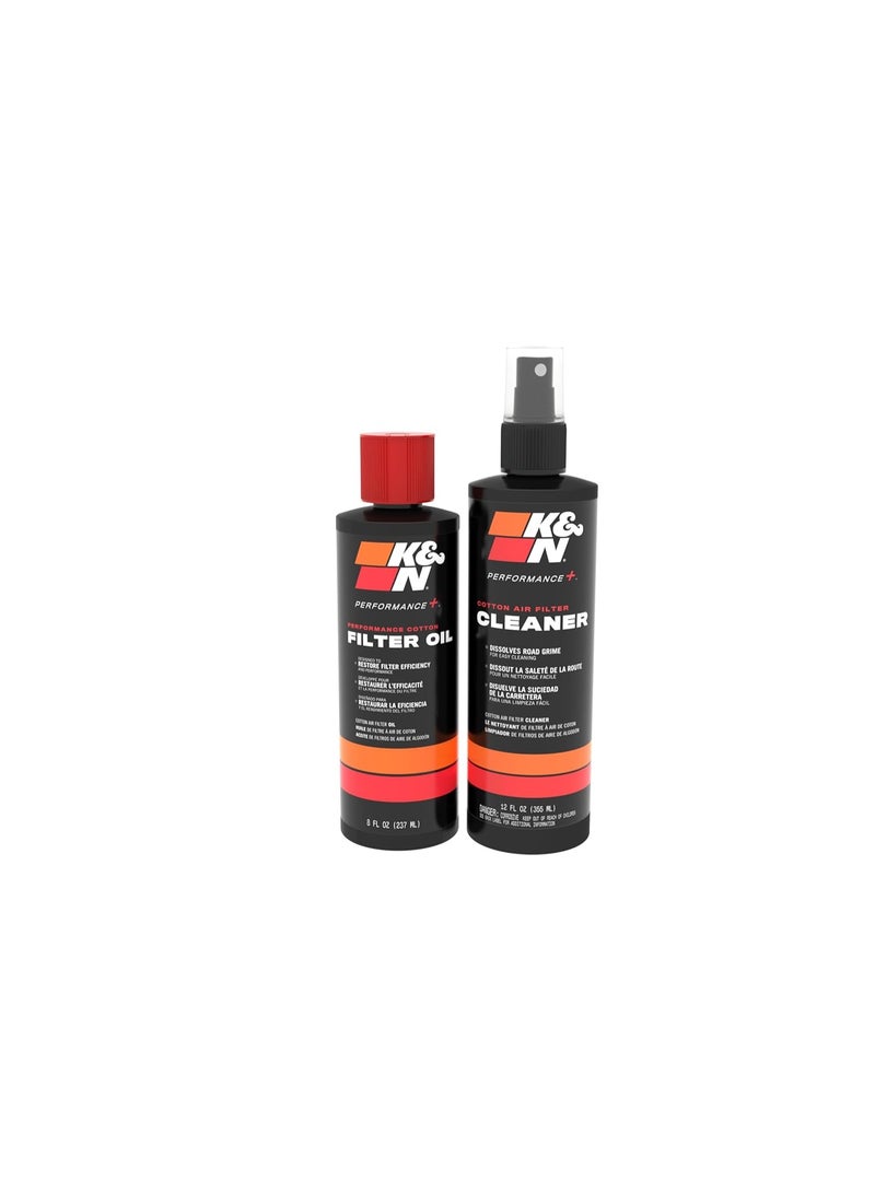 K&N Air Filter Cleaning Kit: Squeeze Bottle Filter Cleaner and Red Oil Kit; Restores Engine Air Filter Performance; Service Kit-99-5050