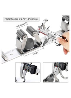 Alruht Broom and Mop Holder, Stainless Steel Broom Organizer, Wall Mounted 3 Racks 4 Hooks, Heavy Duty Storage Organizer Hanger for Bathroom Kitchen Closet Garden  - Image 3