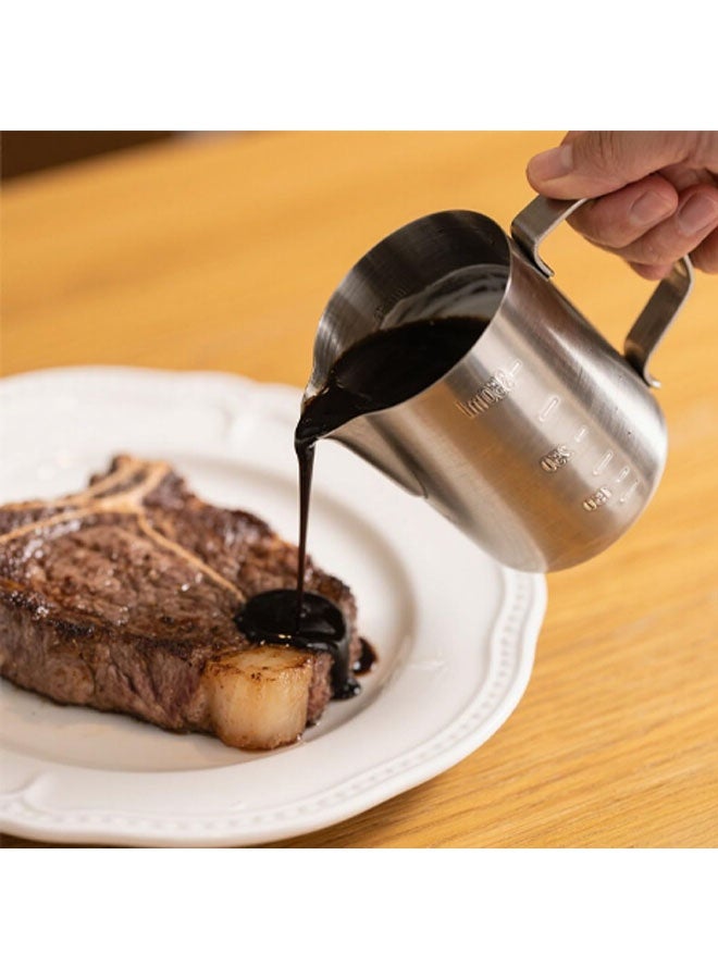 350ml Stainless Steel Milk Pitcher Frothing Jug Cup with scale and Latte Art Needle for Espresso Coffee Milk(350ml) - Image 3