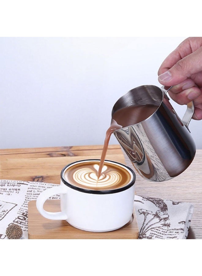 350ml Stainless Steel Milk Pitcher Frothing Jug Cup with scale and Latte Art Needle for Espresso Coffee Milk(350ml) - Image 2