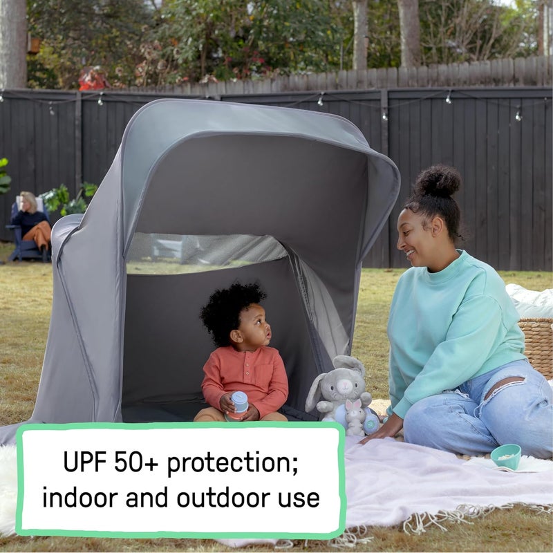 Ingenuity Dream Retreat 3in1 Portable Bassinet  Playard Easy 3Step Fold Includes Indoor Outdoor UPF 50 Light Blocking Shade Mattress  Sheet 036 Months  Neutral - Image 5