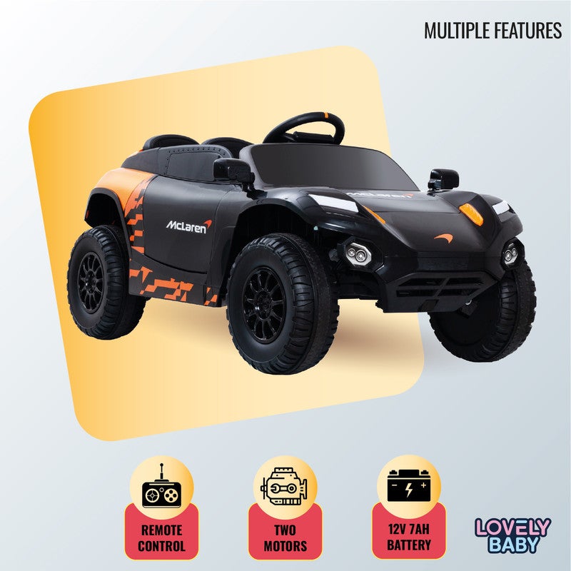 McLaren Kids Powered Riding Licensed Car LB 1070EL – 12V Electric Ride-On, LED Lights, Music Player, Leather Seat & Suspension for Kids Ages 1–4 Years - Black - Image 3