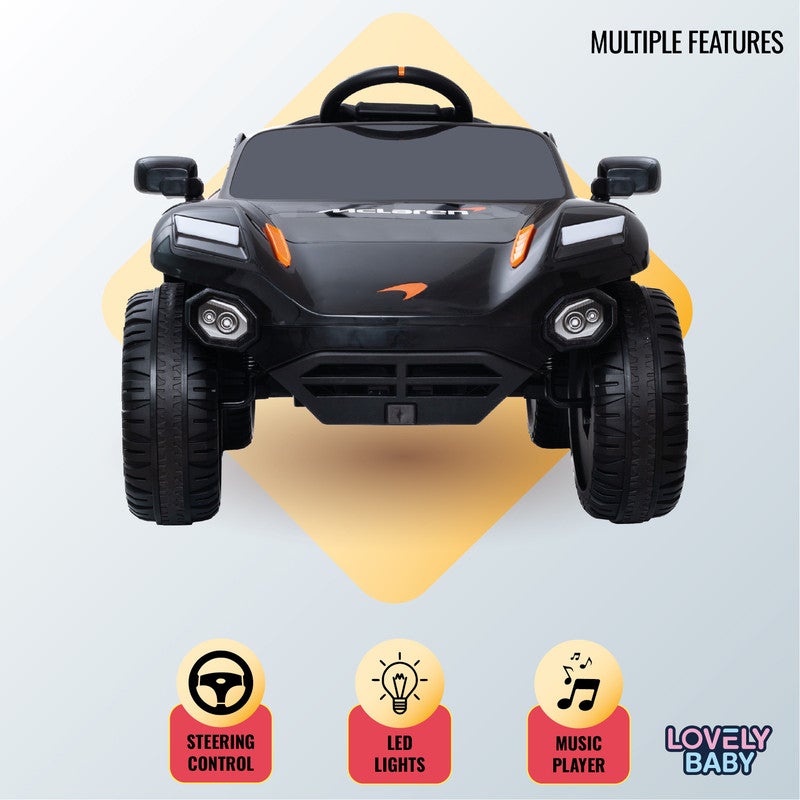 McLaren Kids Powered Riding Licensed Car LB 1070EL – 12V Electric Ride-On, LED Lights, Music Player, Leather Seat & Suspension for Kids Ages 1–4 Years - Black - Image 5