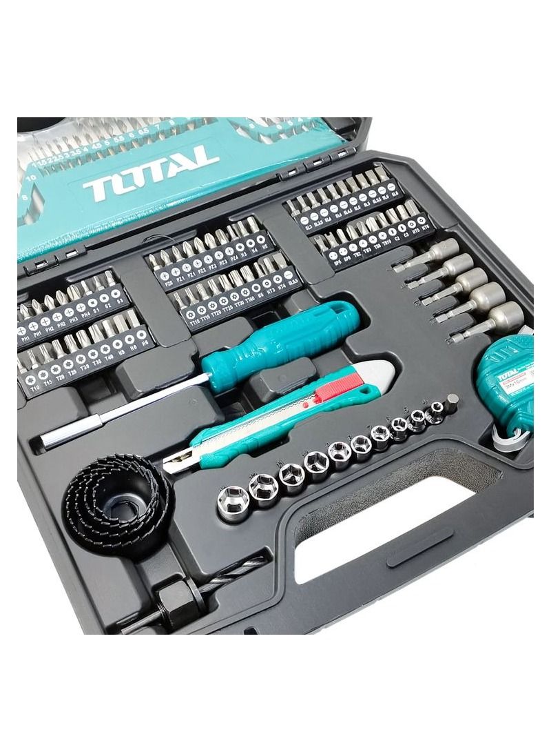 TOTAL T0TAL 118 Pcs Accessories Set Screwdriver Bits Drill Bit Set Hole Bits Set Professional Repair Tool Set THKTAC011182 - Image 2