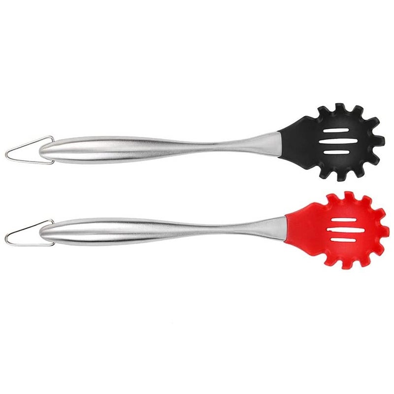 we3 we3 Steelcore BPA Free Nylon Spaghetti Pasta Server with Solid Steel Inner Core Heat Resistant Safe for NonStick Cookware Mix Pack of 2  - Image 1