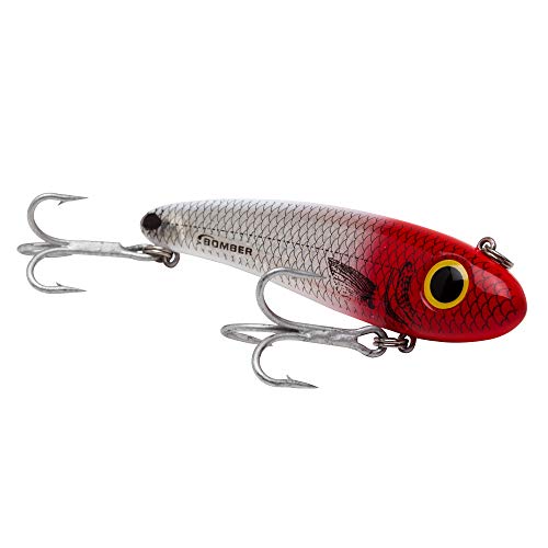 Bomber Lures Mullet Slow-Sinking Twitch, Walking Saltwater Fishing Lure, Excellent for Speckled Trout, Redfish, Stripers and More, 3 1/2", 5/8 oz, Red Head Flash - Image 2
