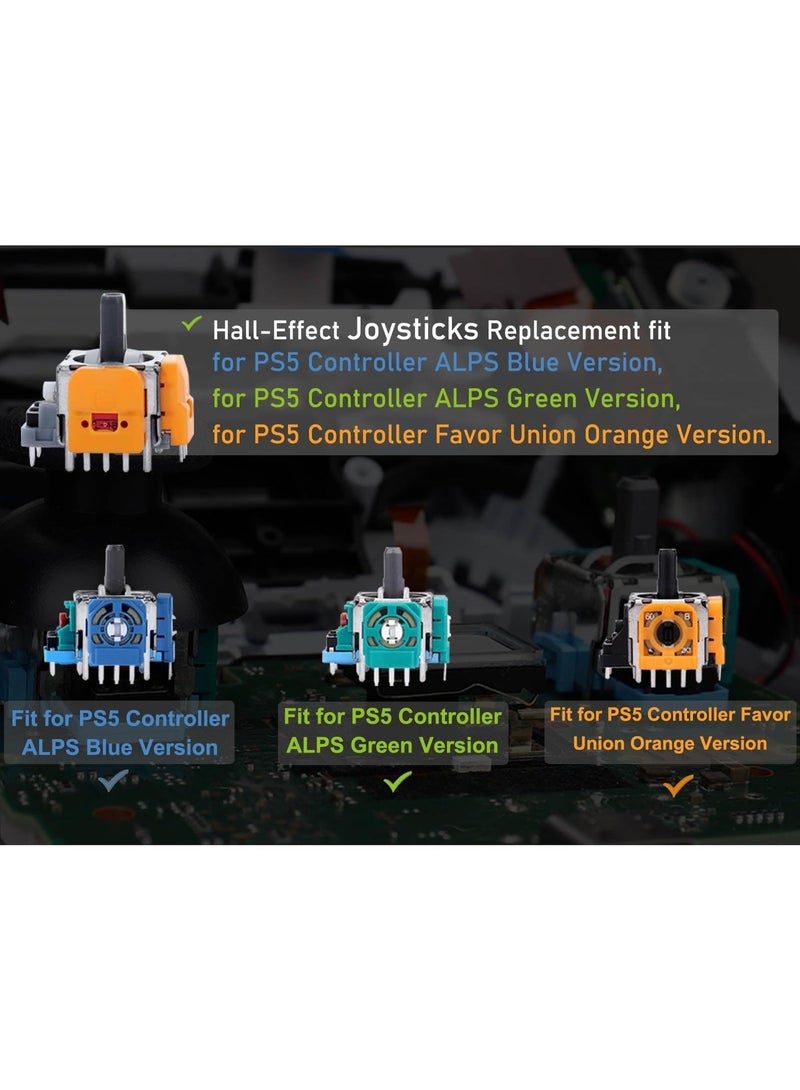 6 قطع من عصا التحكم بتقنية هول (Hall-Effect) بديلة لوحدة التحكم DualSense PS5، وعجلة استشعار ثلاثية الأبعاد، وعصا الإبهام، ووحدة الروكر البديلة لوحدة التحكم PlayStation 5 - Image 3