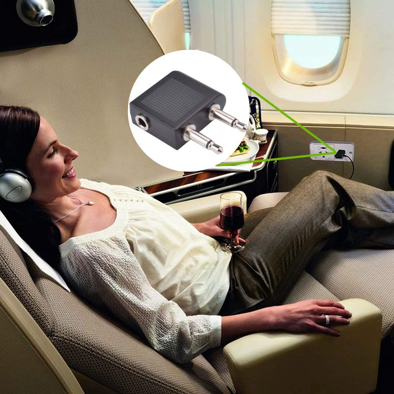 Saipomor WH-1000XM4 Airplane Headphone Adapter Replacement for Sony WH-1000XM3 WH-1000XM2 MDR-1000X EX750NA Headphone-3.5mm Golden Plated Airline Earphone Adapter for In-flight Entertainment System(2 Pack) - Image 2