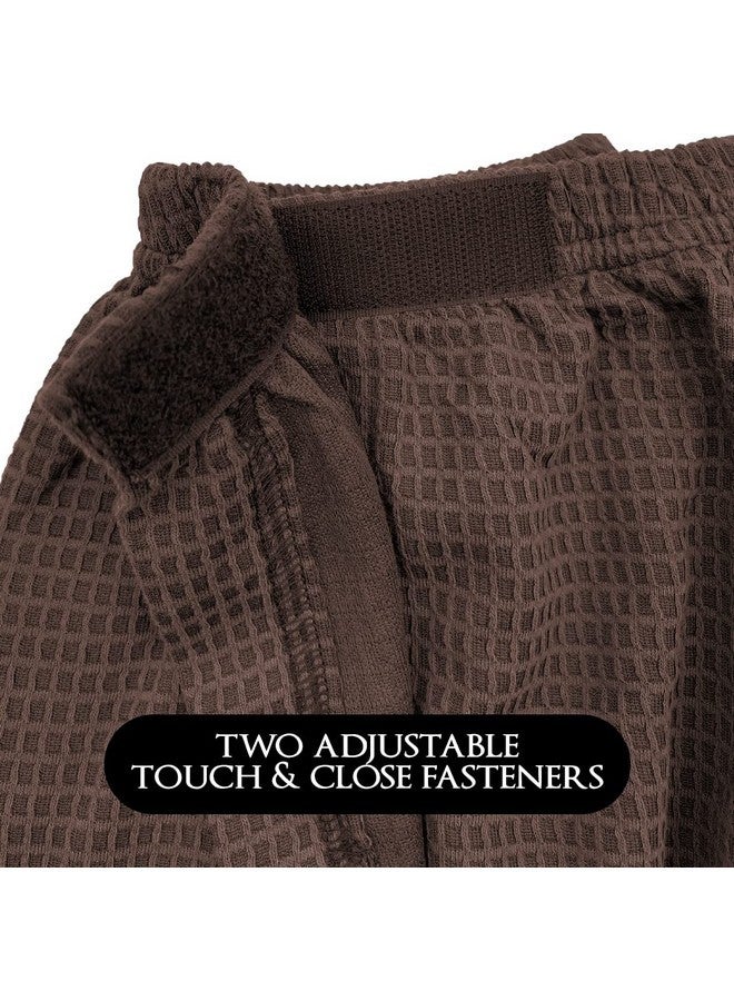 Canyon Rose Waffle Weave Long Spa Wrap, Simple Body Wrap, Luxurious Waffle Weave Knit, One Size Fits Most, Generous Length, Elasticized Top With Touch-And-Close Fasteners At Top And Waist, Brown - Image 5
